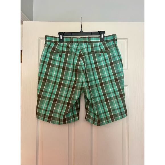 Men's Louis Raphael Plaid Golf Shorts Size 36 Waist Casual Flat Front - Picture 4 of 10